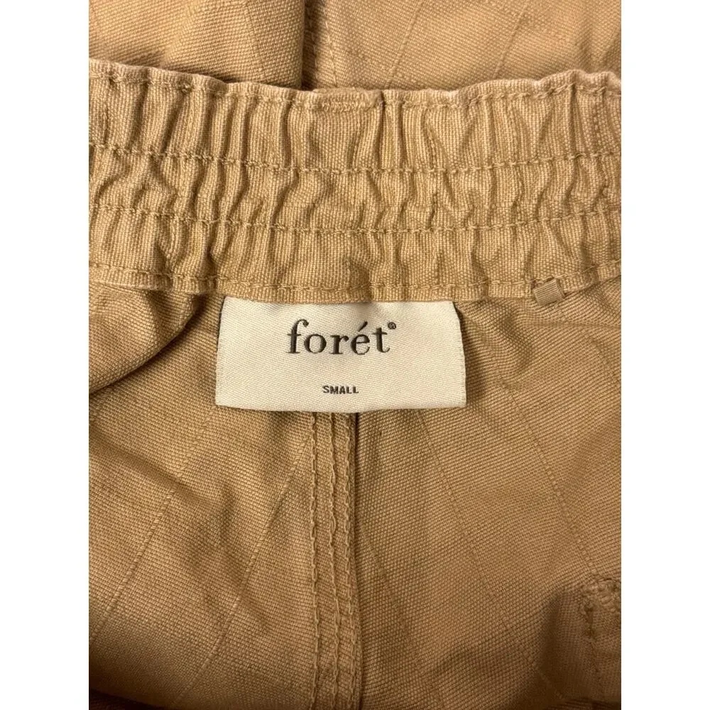 Foret Studio Sienna Work Wear Pants Small Mens Khaki Organic Cotton Ripstop